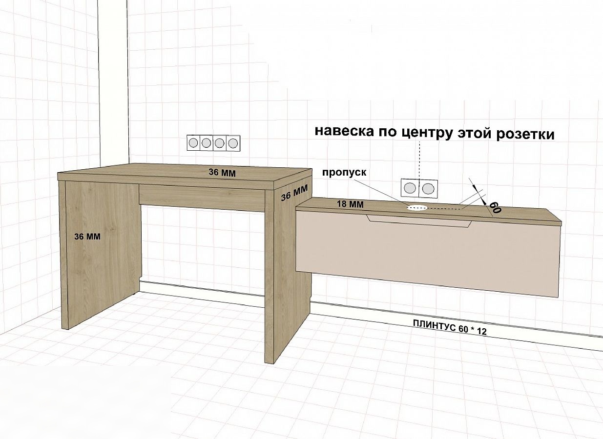 Письменный стол для ноутбука и подвесная консоль под ТВ в комнату подростка — изображение 2
